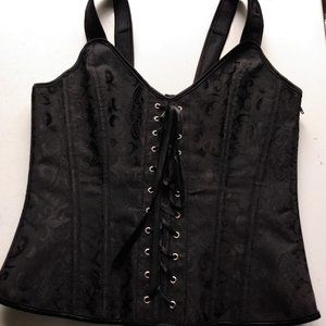 Black corset with zipper on the side